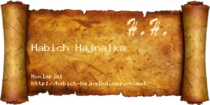 Habich Hajnalka névjegykártya